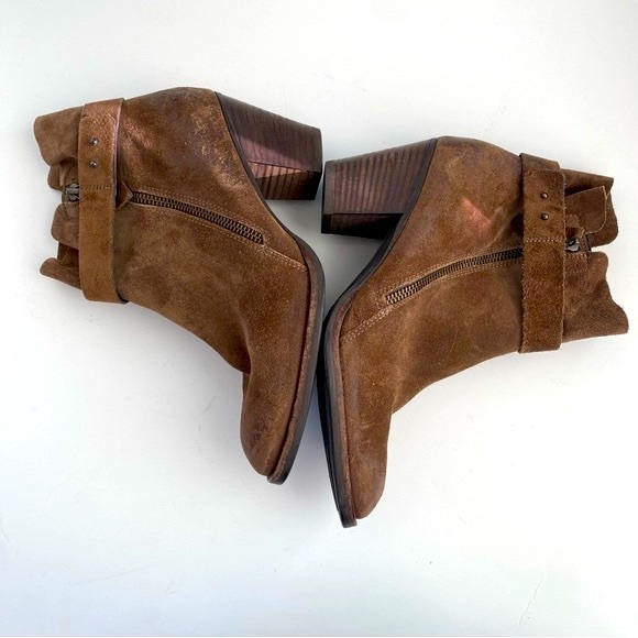 Paul Green Dallas Ankle Bootie In Earth Brown Suede - Size 8 - Picture 11 of 13